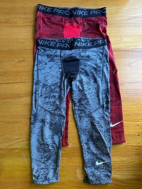 Nike Kids Leggings Set - Red & Gray